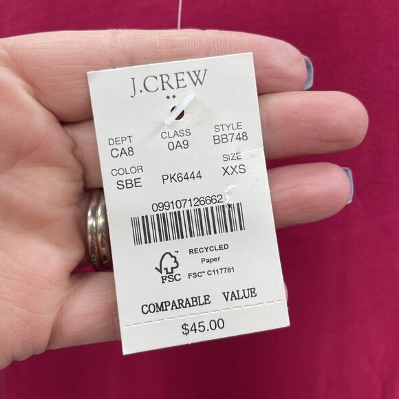 J Crew Factory Womens Size XXS Long Sleeve Tissue Turtleneck Top Pink BB748 2598 - Picture 4 of 6